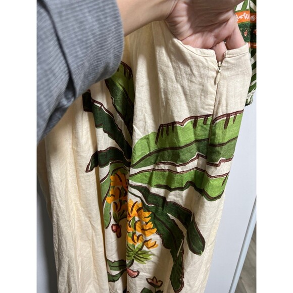 Farm Rio x Anthropologie Palm V-Neck Midi Dress Petite XL Retail $258 - Picture 7 of 8